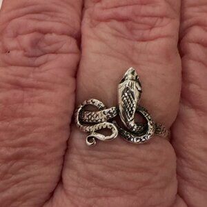 Snake Ring Sterling Silver Cobra Serpent